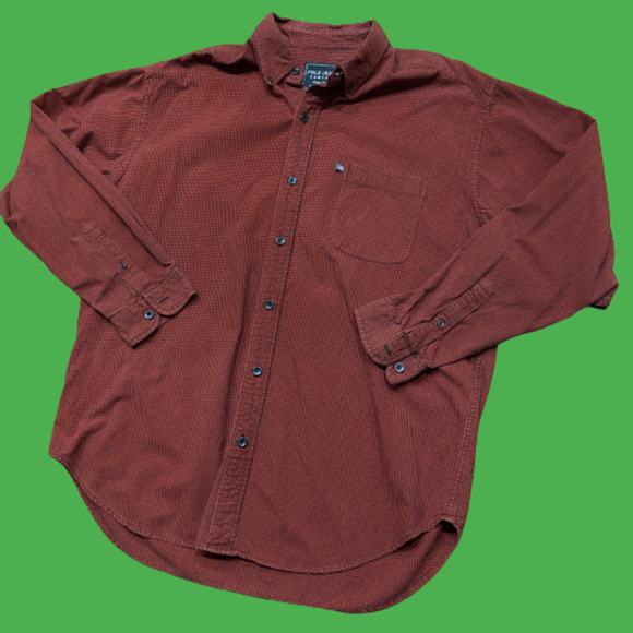 Polo Jeans Company Black Label Vintage Red Black Checkered Shirt Men's Size XL - Picture 1 of 8